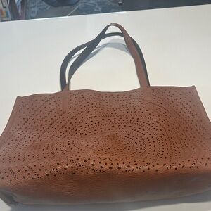 Classic Brown Perforated Tote Bag